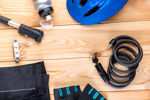 istock on the wooden floor objects for cycling view from above 948756582