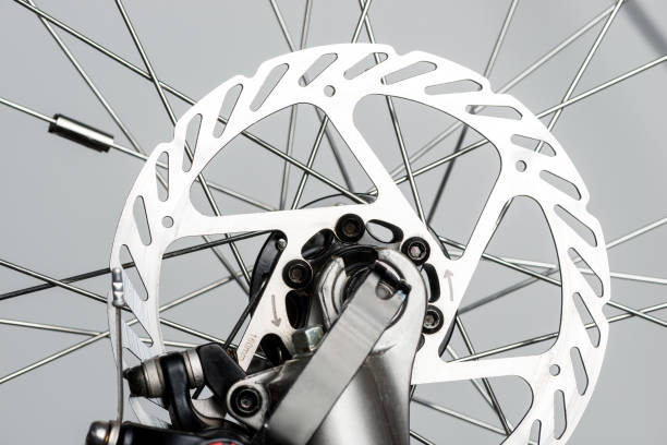istock shiny brake mountain bike close-up on a gray background 948756588