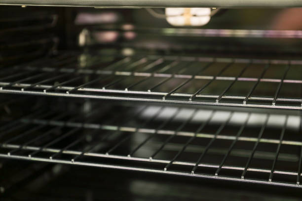istock Image of oven shelves with door open 948764268