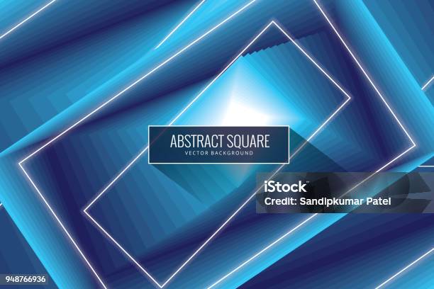3d Abstract Background With Square Shapes Stock Illustration - Download Image Now - Abstract, Art, Banner - Sign