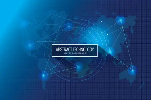 Vector illustration of Abstract global network technology innovation concept background design