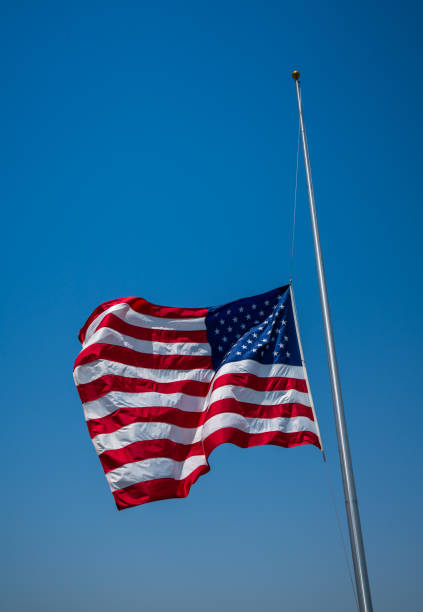 istock American Flag perfect flagpole side profile picture waving to left 948776530