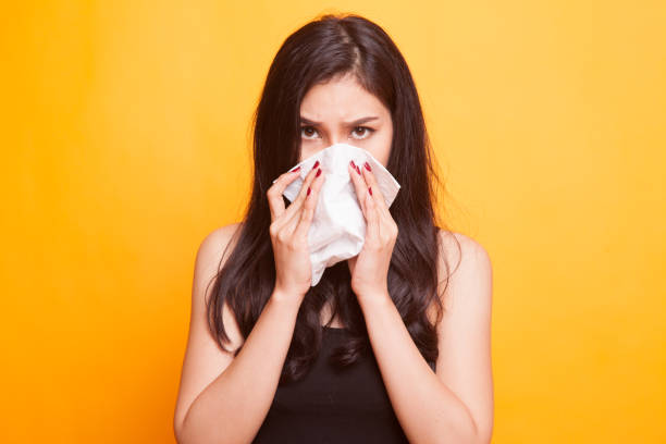 istock Young Asian woman got sick and flu. 948779160