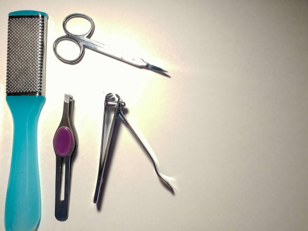 istock Beauty care pedicure tools, products, isolated on a white background. 948782628