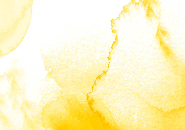 istock Yellow water color patches graphic brush strokes design effect element for background 948794140