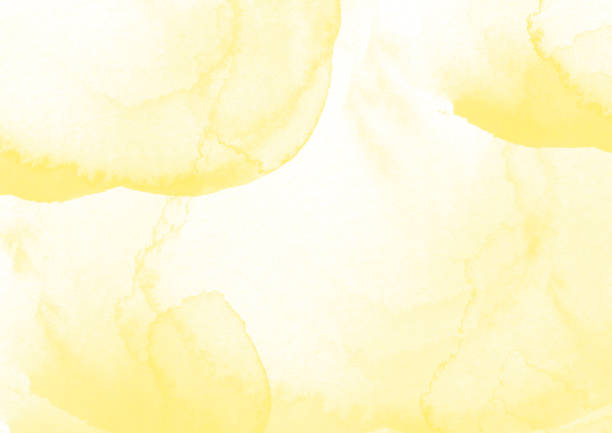 istock Yellow water color patches graphic brush strokes design effect element for background 948794166
