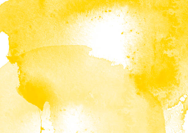 istock Yellow water color patches graphic brush strokes design effect element for background 948794212