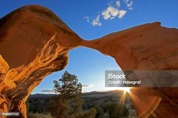 Metate Arch At Devils Garden At Sunset Grand Staircaseescalante National Monument Utah United States Stock Photo - Download Image Now