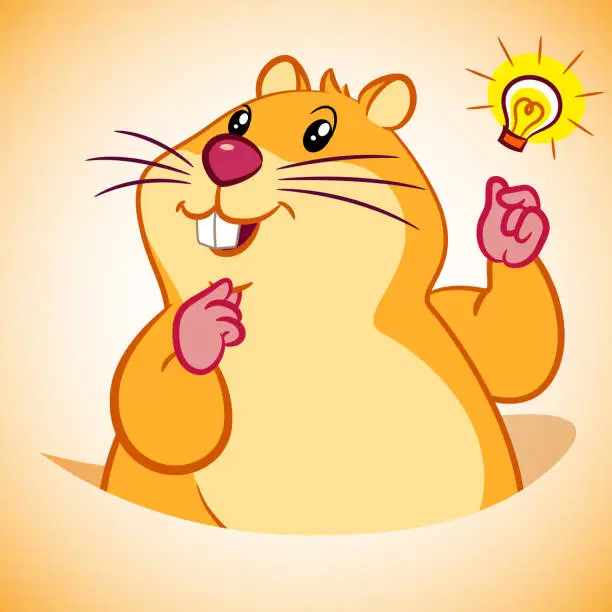 Vector illustration of Groundhog Cartoon Character Snapping Fingers