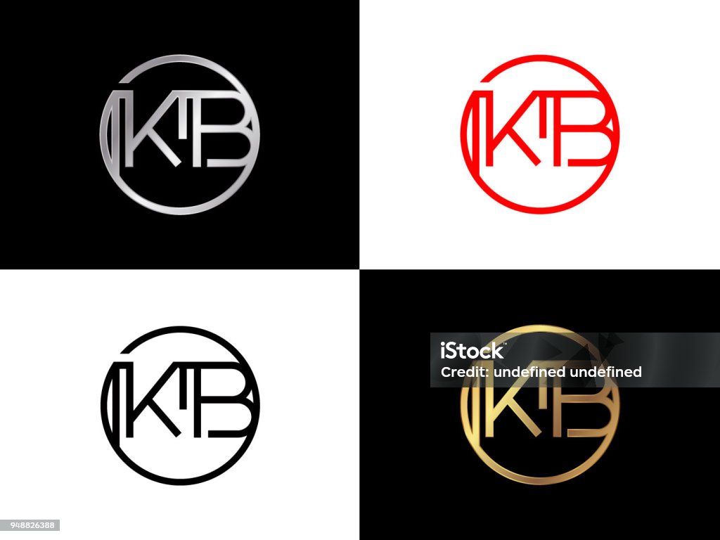 Background Kb Kb Circle Shape Letter Design Stock Illustration - Download Image Now ...