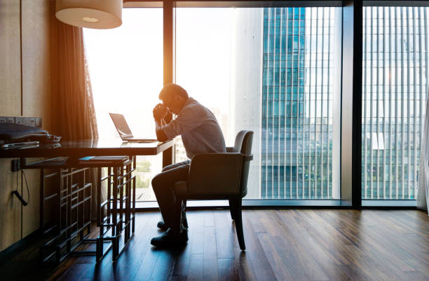 istock Tired businessman is resting 948832296
