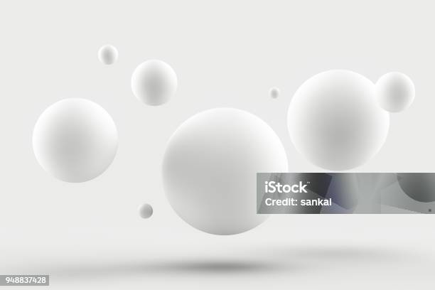 Abstract White Background Stock Photo - Download Image Now - Three Dimensional, Sphere, White Color