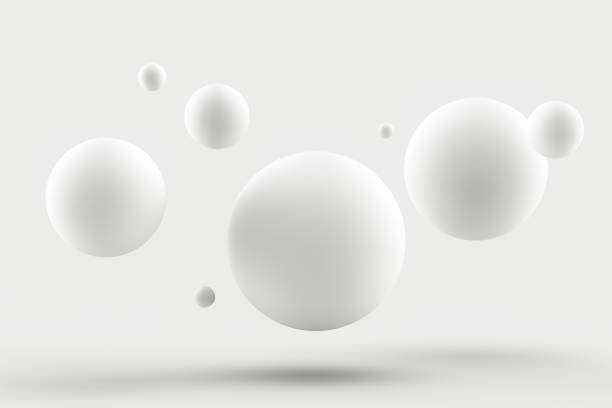 абстрактный белый фон - мяч стоковые фото и изображения
