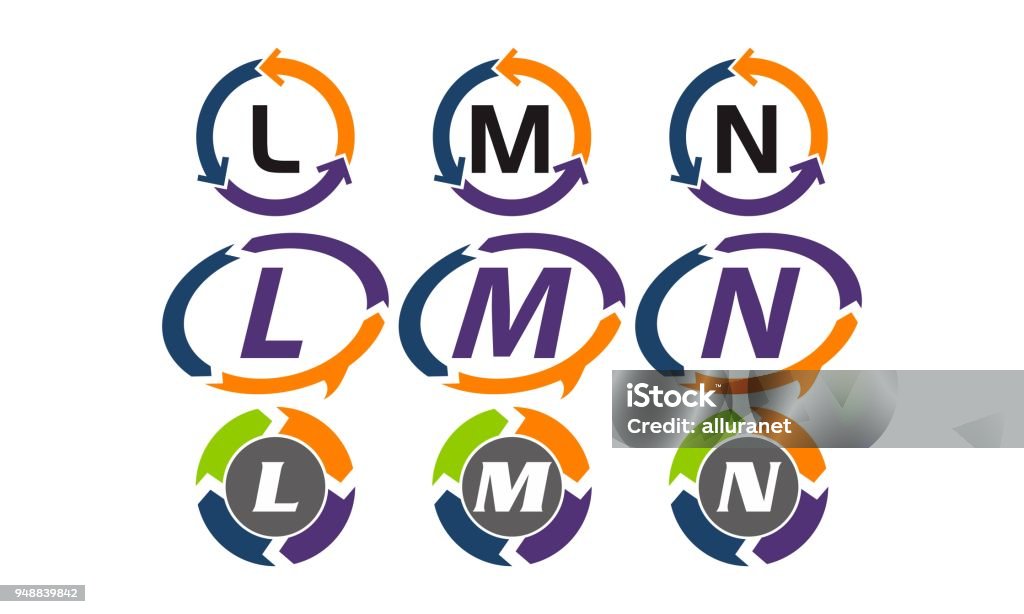 Initial Distribution Vector Dynamic Rotation Marketing Initial Distribution Set Stock Illustration ...