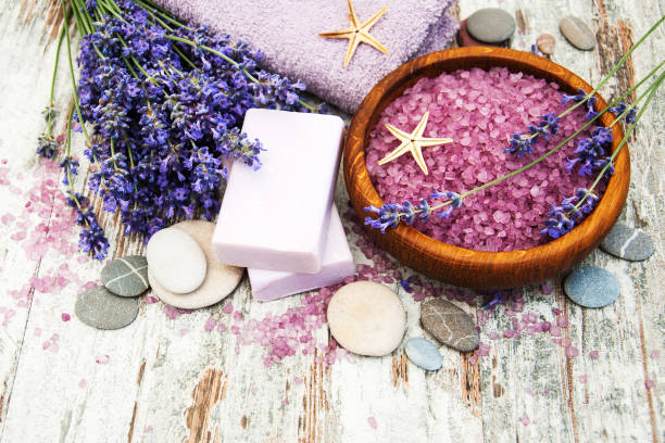 istock Spa products and lavender flowers 948844400