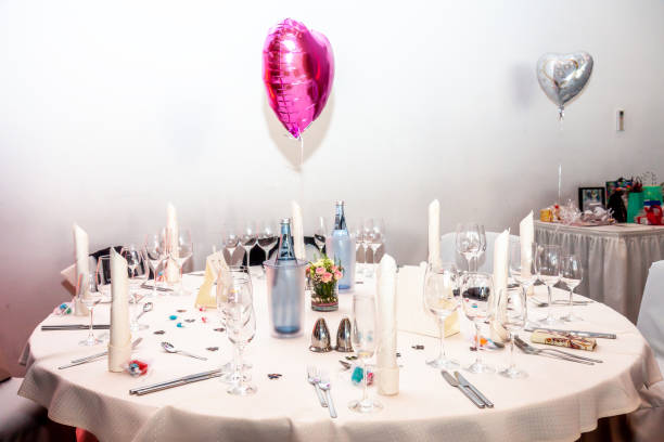 istock Essen / Germany - April 07 2018 : The room is ready for the wedding reception 948860468