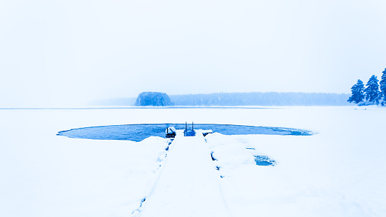 Ice swimming place from Kuhmo, Finland.
