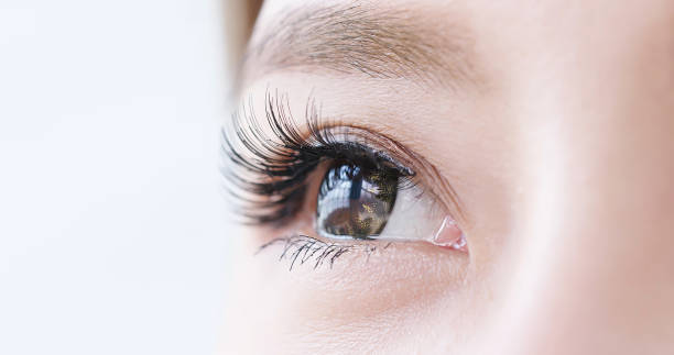 close up woman eye
