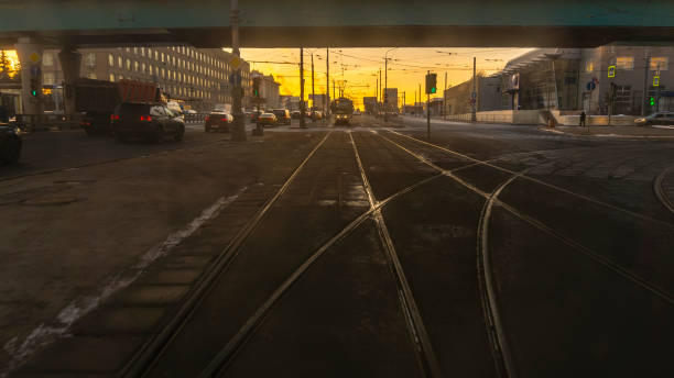istock ride on the modern tram through urban streets 948876212