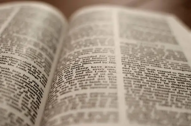 Photo of Open Bible -Close up