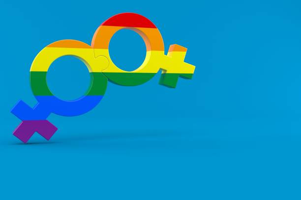 istock Lesbian symbol in LGBT flag 948887824