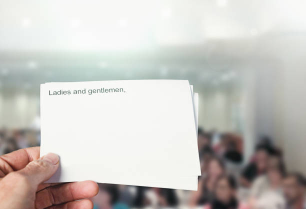 istock 'Ladies and gentlemen' cue card for public speaker 948891700