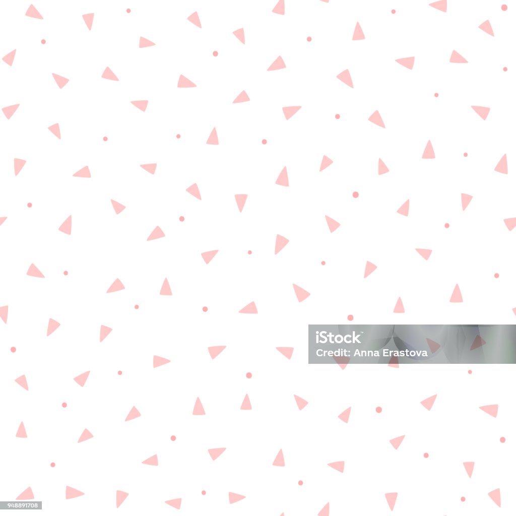 Pink Rounded Triangle Repeating Pink Triangles And Round Dots On White Background Cute ...