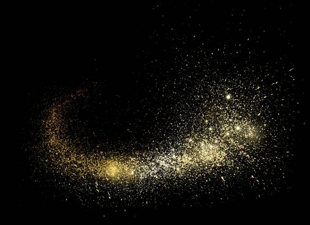 illustrazioni stock, clip art, cartoni animati e icone di tendenza di coda di cometa spaziale oro. - space galaxy star glitter