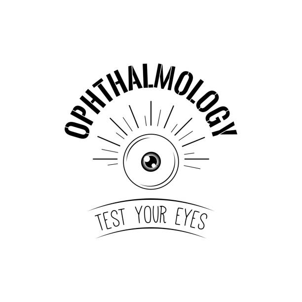 istock Human eye symbol. Ophthalmology label symbol emblem. Test your eyes inscription. Vector. 948895464