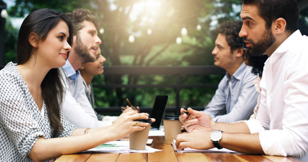 istock Their meeting has moved outdoors 948907360