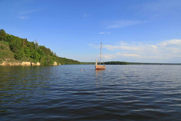 istock View from the mountain to the bay and sailing boat 948916936
