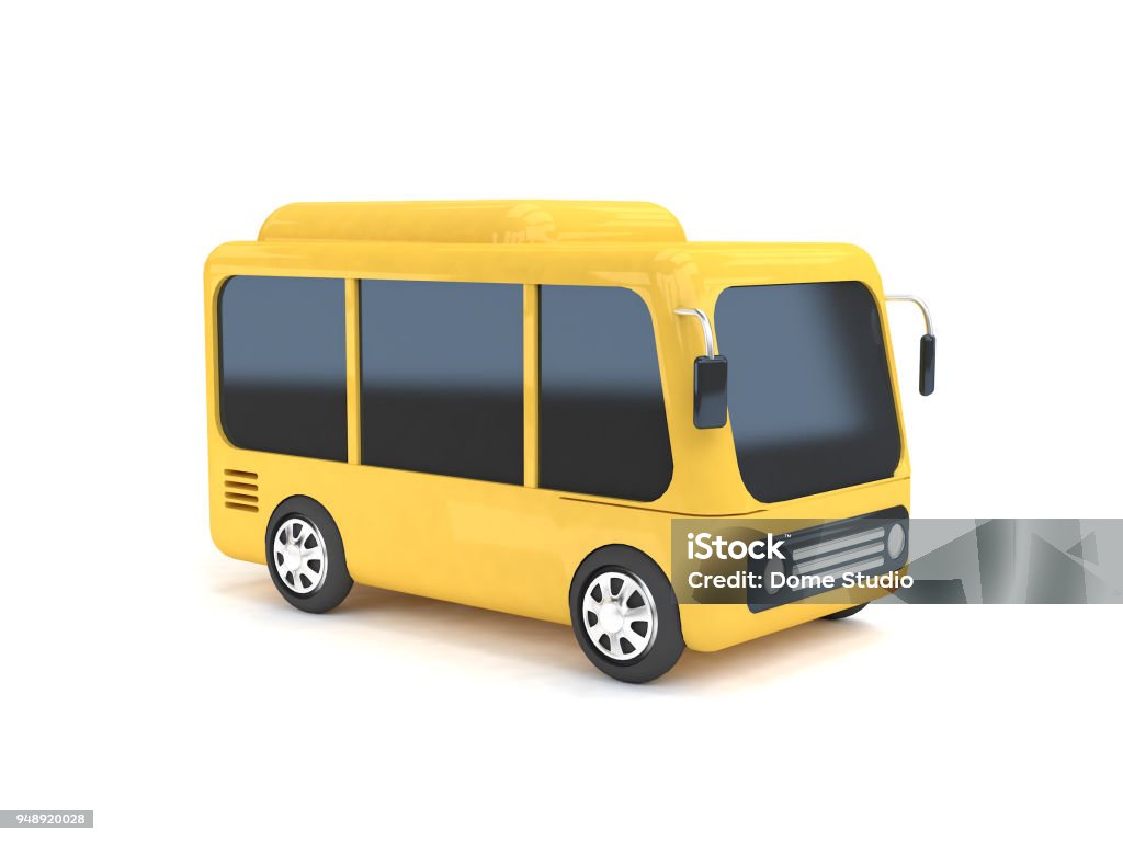 3d Màu Vàng Xe Buýt Hoạt Hình Phong Cách Nền Trắng 3d Rendering ...