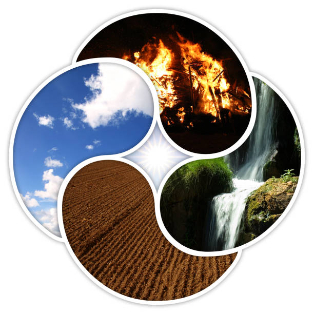 Four Elements - Fire Water Earth Air The four elements of nature: fire, water, earth, air the four elements stock pictures, royalty-free photos & images