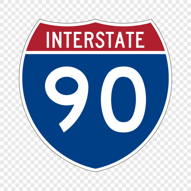 United States Highway shield USA Interstate highway road sign multiple lane highway stock illustrations