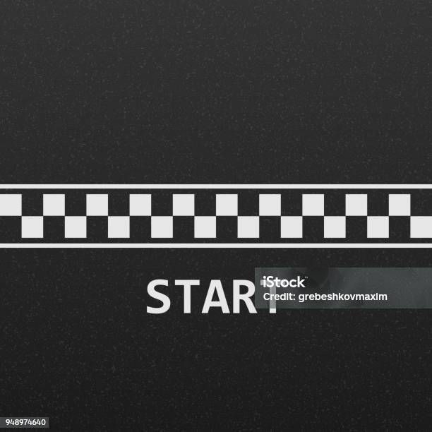 Start Line Material Start Line Stock Illustration - Download Image Now - Asphalt, Car ...