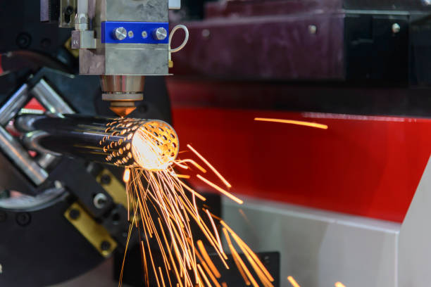 istock The CNC laser cutting machine cutting the stainless tube 948979950