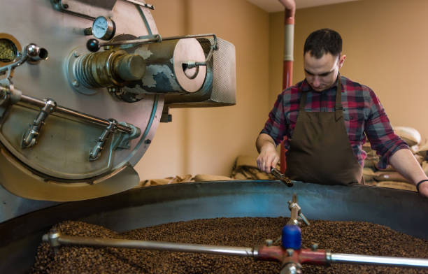 istock Quality control of roasted coffee beans 948980342