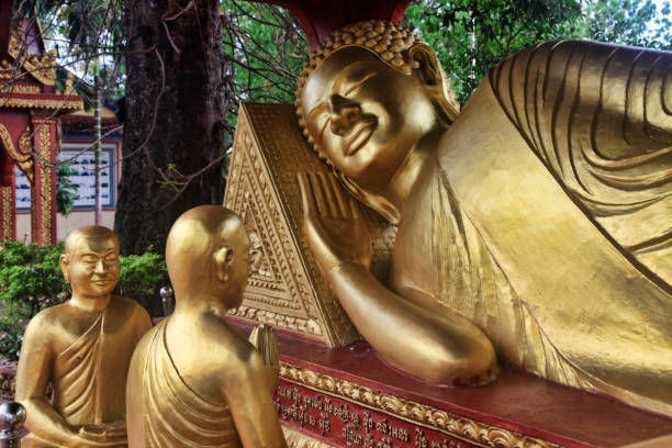 Reclining Buddha in temple Wat Krom. Sihanoukville. Cambodia