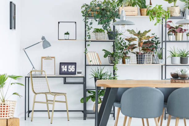 istock Laptop in floral grey interior 948990000
