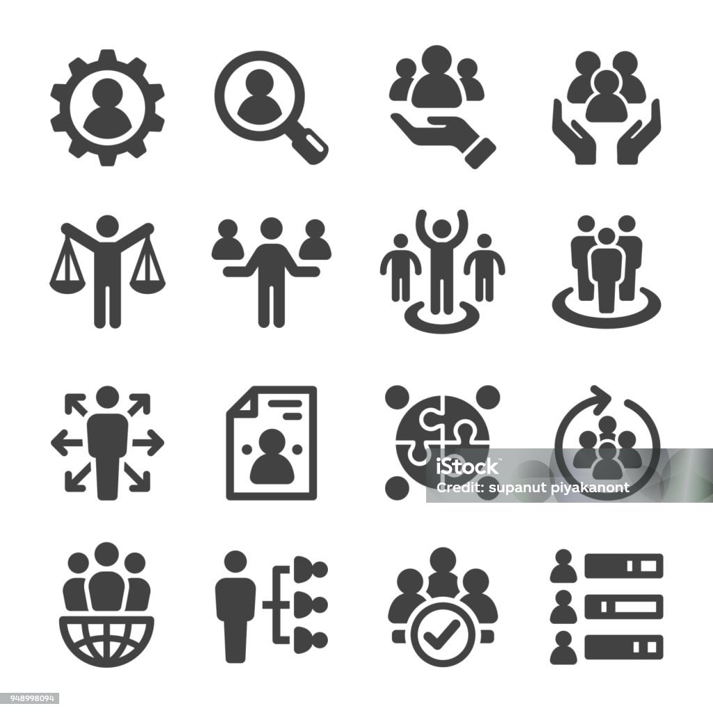 human resource icon human resource icon set Icon stock vector