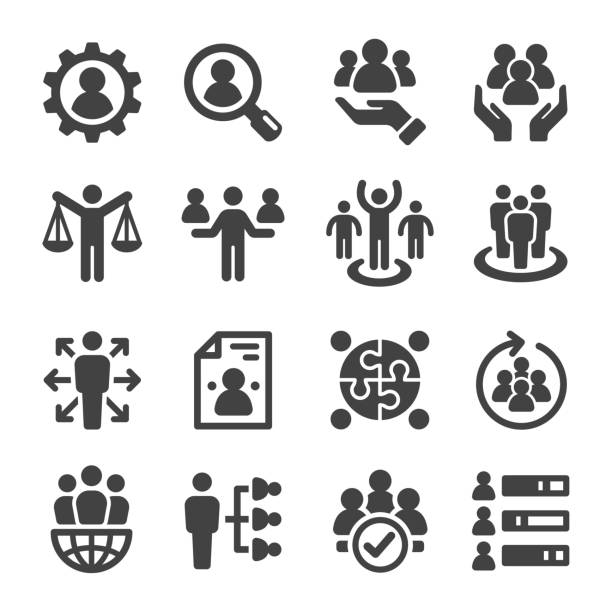 human resource icon human resource icon set leadership stock illustrations
