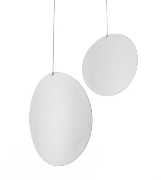 istock Blank White Advertising ceiling dangler for design presentation . 3d render illustration. 948998428