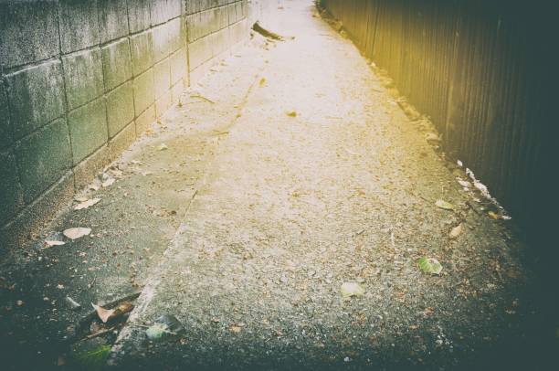 istock Urban Alleyway with Light Leak in Vintage Style. 949005462