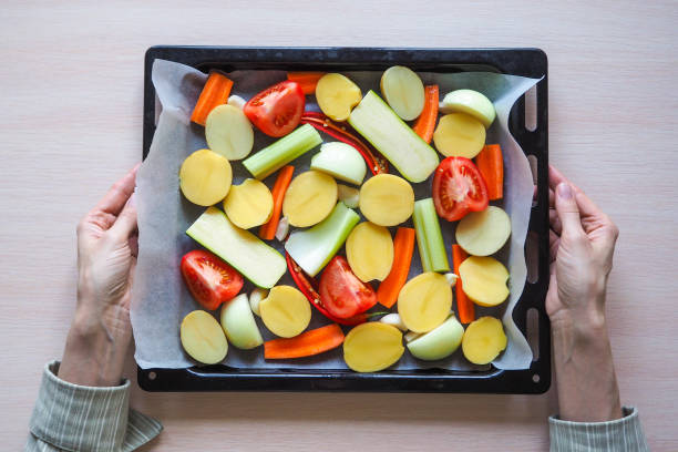 istock Delicious baked vegetables on parchment. 949031614