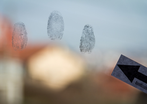 Fingerprints On Window Ruler Fingerprints Found On The Window Stock Photo - Download Image Now ...