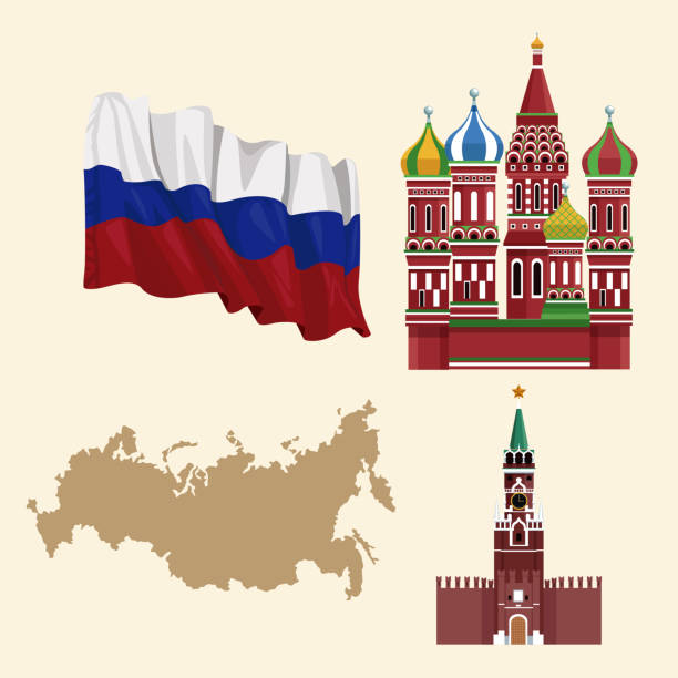 Set of russian emblems Set of russian emblems vector illustration graphic design астрологи про Україну stock illustrations