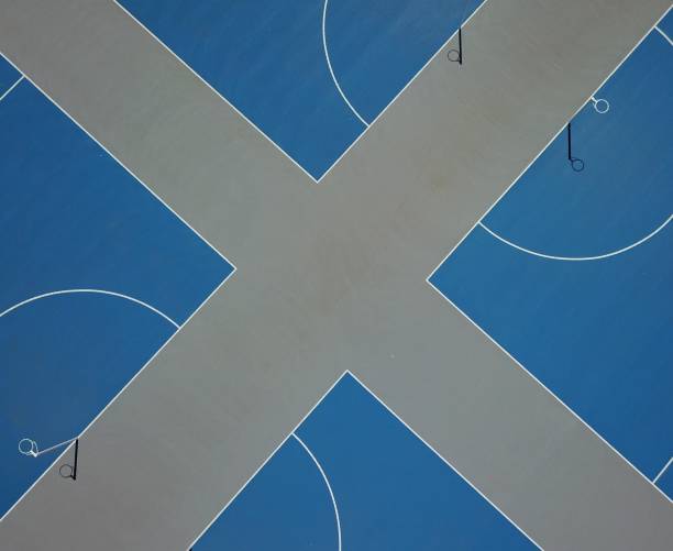 istock Top down view of sports netball courts 949054134