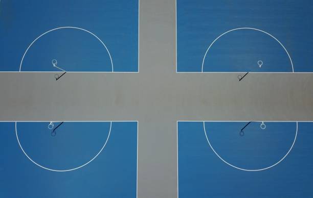 istock Top down view of netball courts 949054460