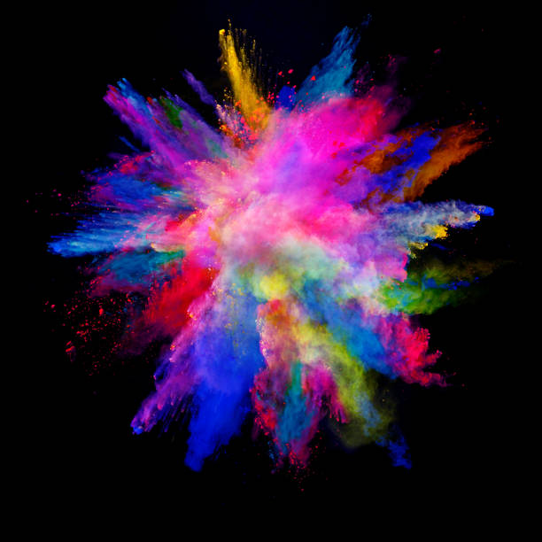 istock Abstract colored powder explosion isolated on black background. 949055668