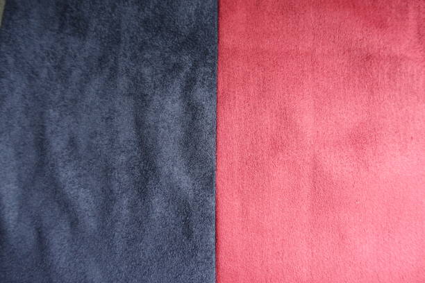 istock Blue and red artificial suede sewn together vertically 949066106